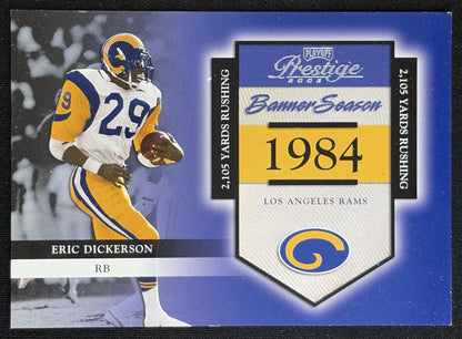 Eric Dickerson 2002 Playoff Prestige Banner Season /1984 Rams Los Angeles Rams Sports Trading Card
