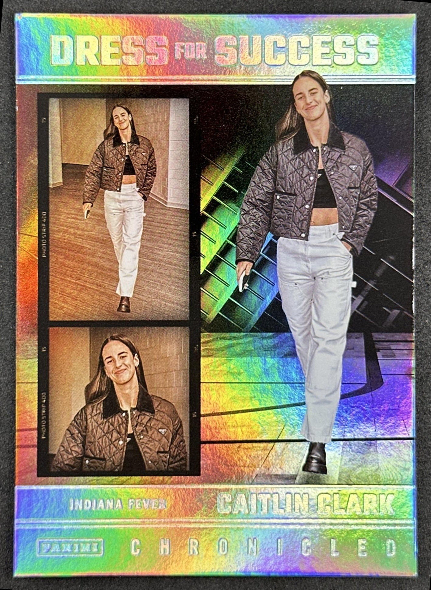 Caitlin Clark 2025 Panini Chronicled Dress For Success Holo Fever 69 Indiana Fever