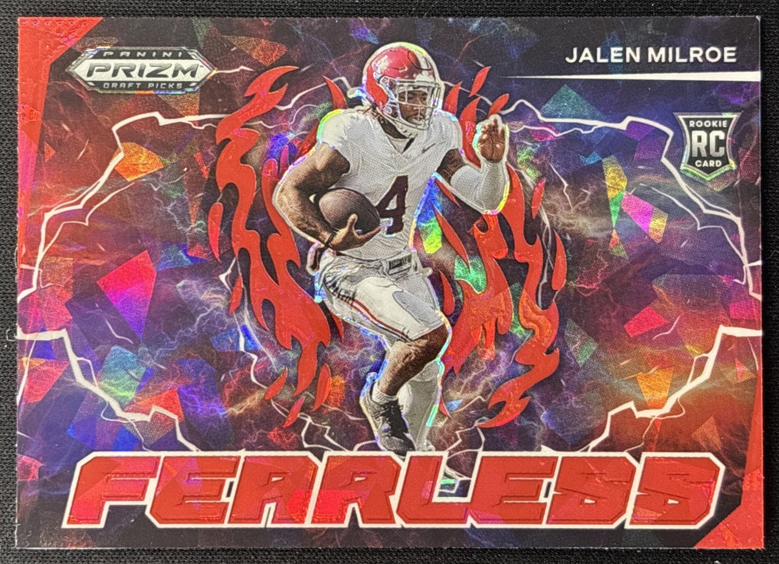 Jalen Milroe 2025 Panini Prizm Draft Picks Fearless Red Ice Crimson Tide Seahawks Sports Trading Cards