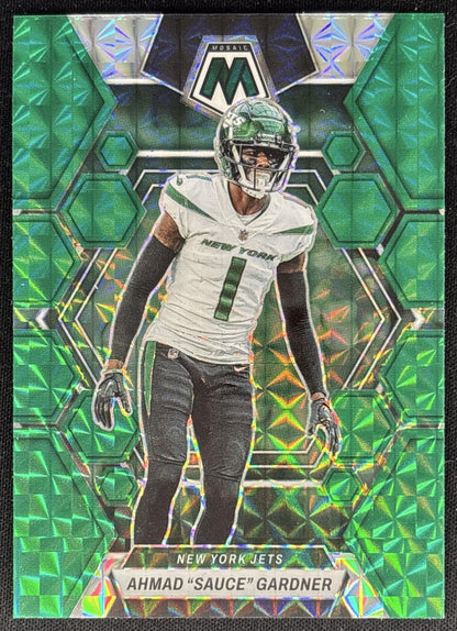 Ahmad "Sauce" Gardner 2023 Panini Mosaic Green Mosaic Jets Sports Trading Cards