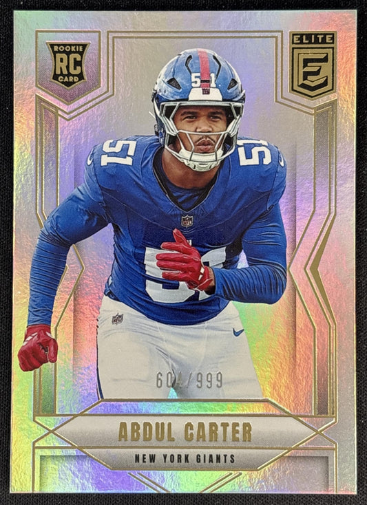 Abdul Carter 2025 Panini Donruss Elite Rookies /999 Giants