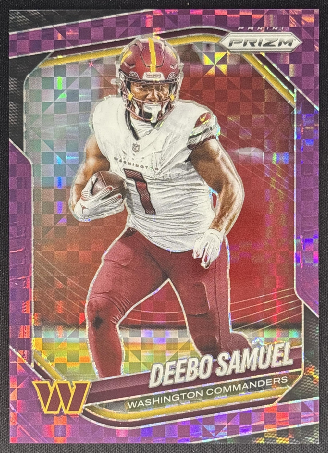 Deebo Samuel 2025 Panini Prizm Purple Power /49 Commanders front