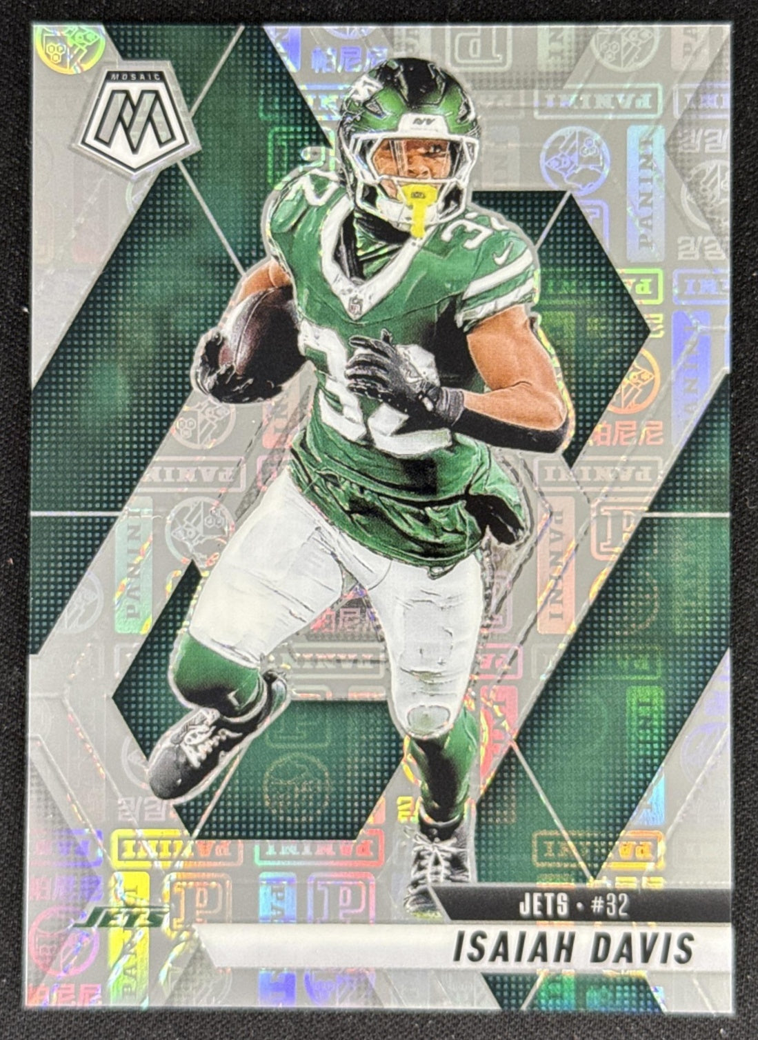 Isaiah Davis 2025 Panini Mosaic Silver Knight Prizm /149 Jets Sports Trading Card