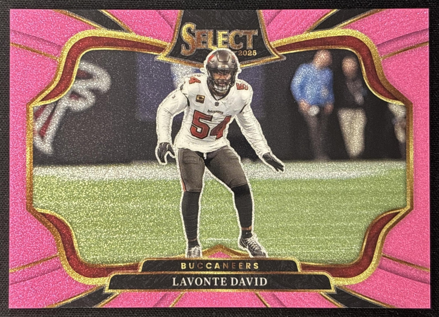 Lavonte David 2025 Panini Select Field Level Pink Glitter Prizm /15 Buccaneers Sports Trading Cards