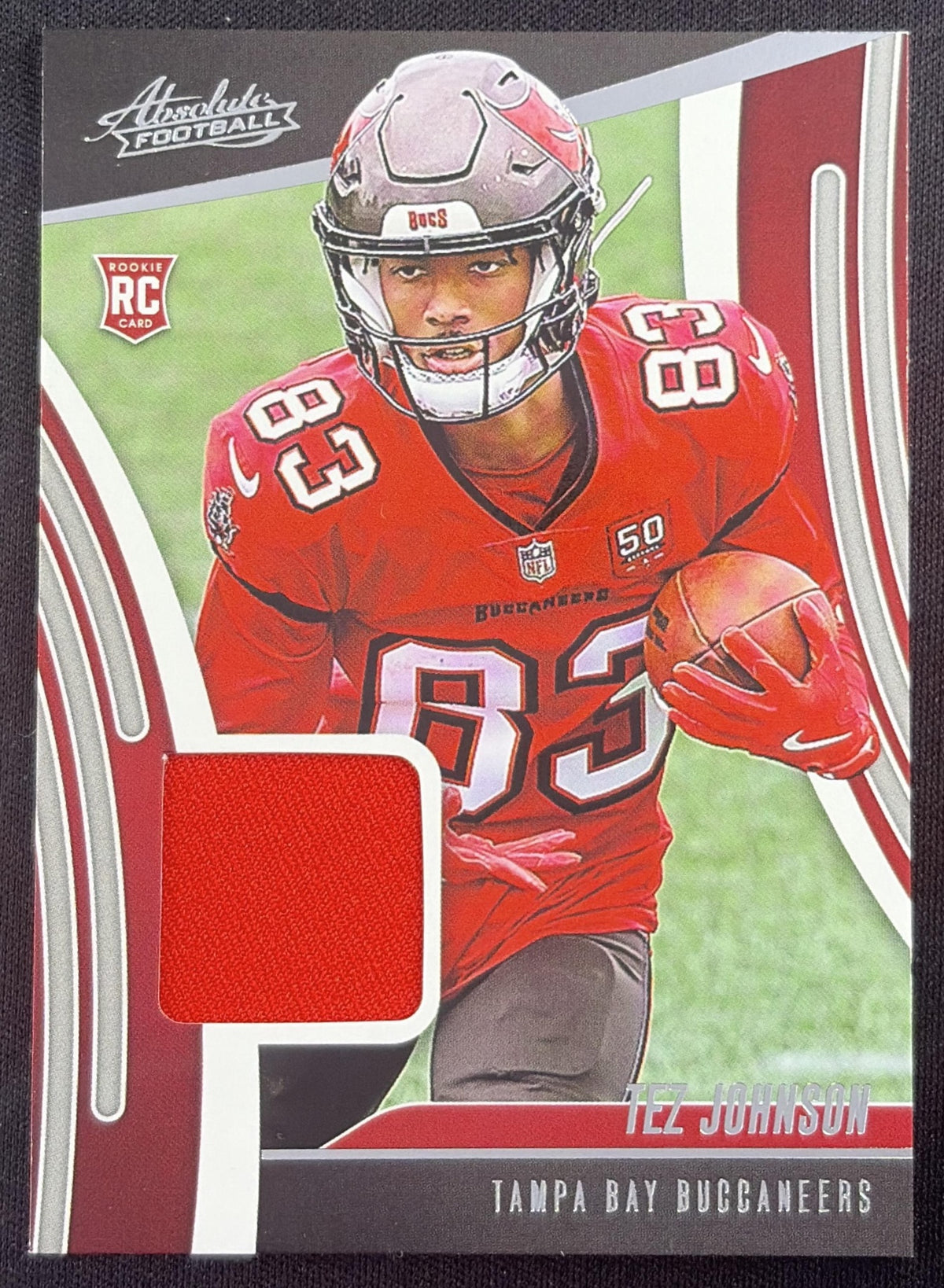 Tez Johnson 2025 Panini Absolute Rookie Materials Buccaneers