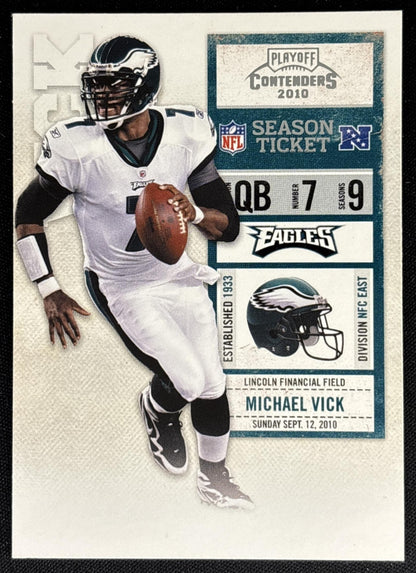 Michael Vick 2010 Panini Playoff Contenders Eagles Sports Trading Card