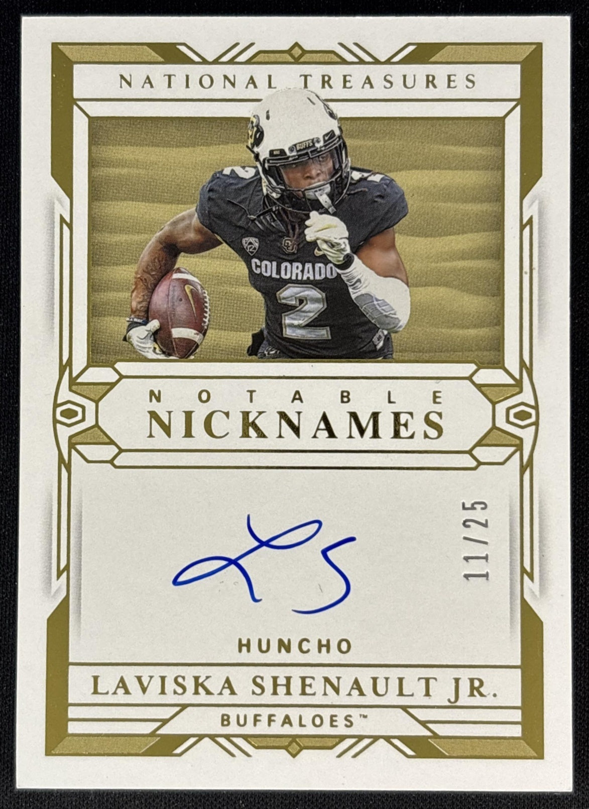 Laviska Shenault Jr. 2020 National Treasures Collegiate Notable Nicknames /25 Buffaloes front