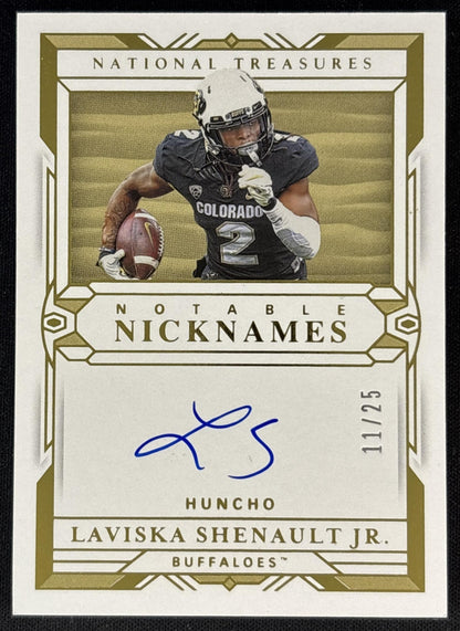 Laviska Shenault Jr. 2020 National Treasures Collegiate Notable Nicknames /25 Buffaloes front