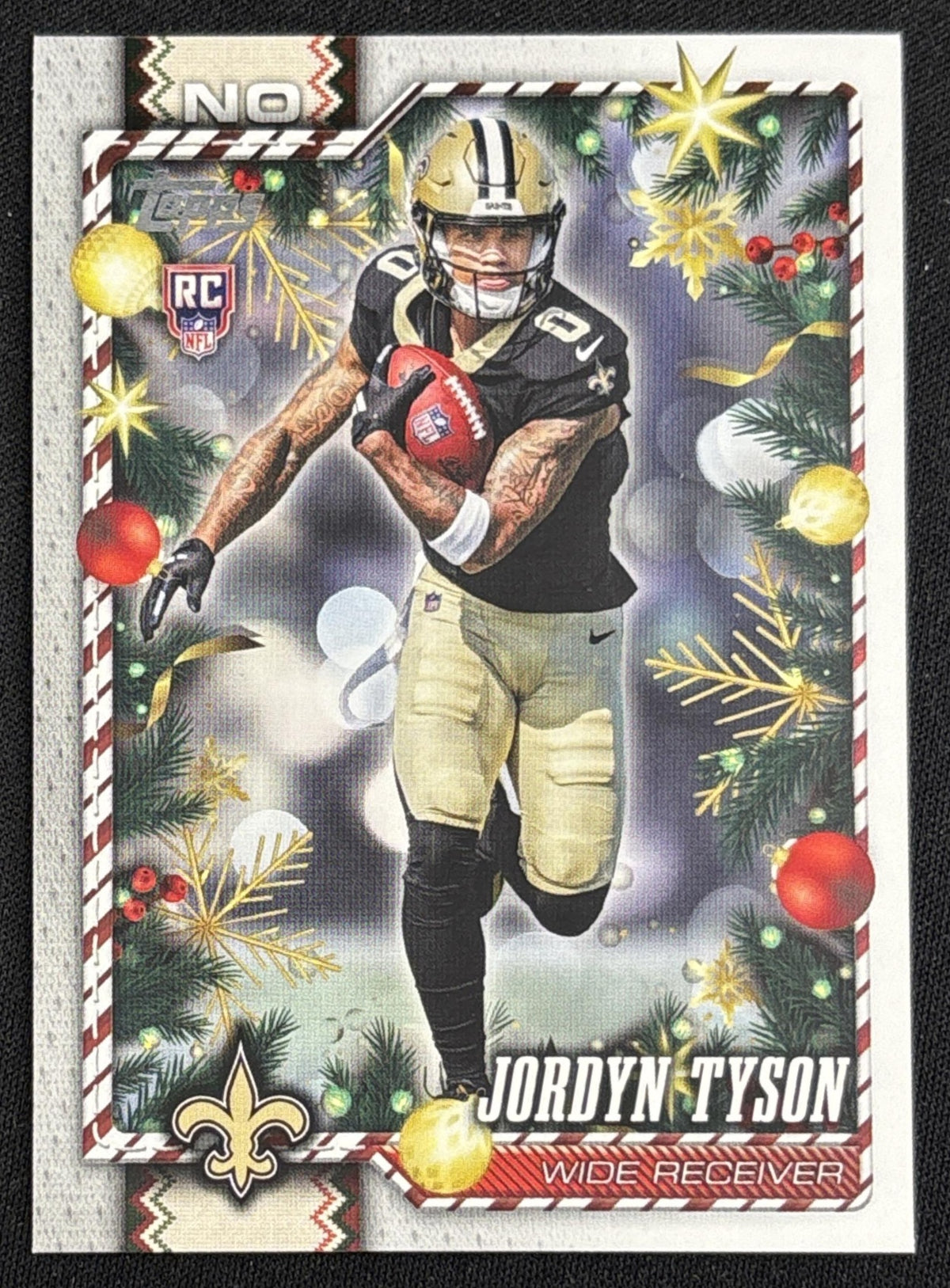 Jordyn Tyson 2026 Topps Holiday Back Variation Saints Sports Trading Card