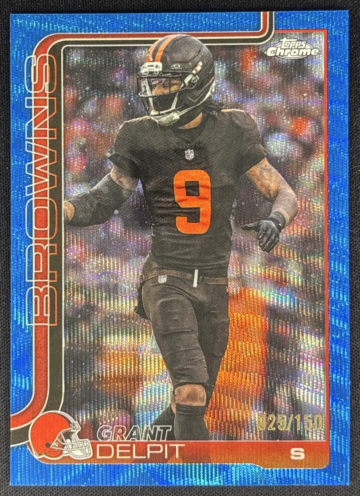 Grant Delpit 2025 Topps Chrome Blue Wave Refractor /150 Browns Sports Trading Card