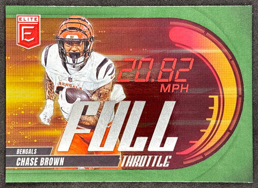 Chase Brown 2025 Donruss Elite Green Full Throttle Bengals Sports Trading Cards