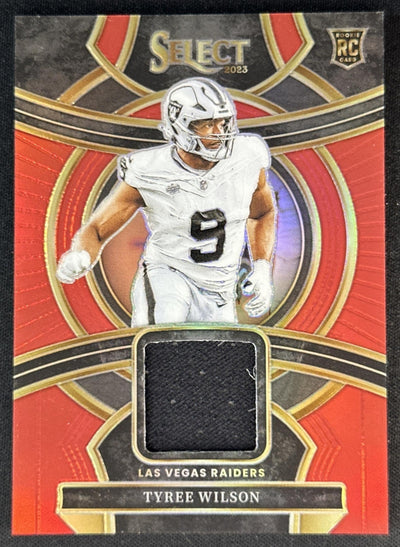 Tyree Wilson 2023 Panini Select Rookie Swatches Red Prizm Raiders