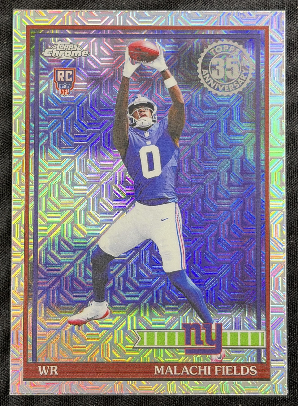 Malachi Fields 2026 Topps 1991 Chrome Rookie Mojo Refractor Giants Sports Trading Card
