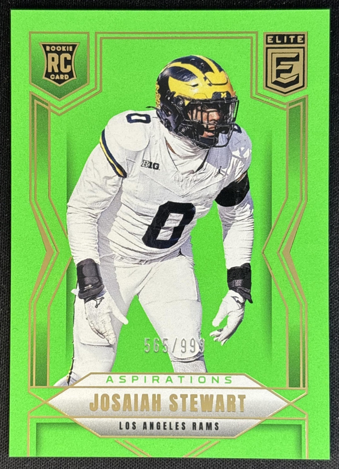 Josaiah Stewart 2025 Donruss Elite Rookies Aspirations Lime Green /999 Rams Football