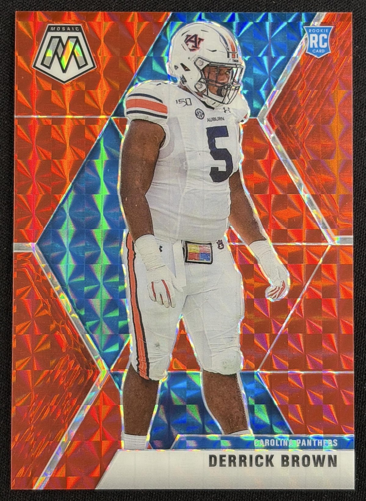 Derrick Brown 2020 Panini Mosaic Choice Prizm Fusion Red /80 Panthers