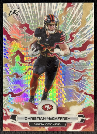 Christian McCaffrey 2025 Topps Resurgence Prism Refractor 49ers San Francisco 49ers Sports Trading Cards