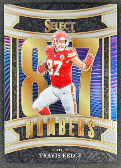 Travis Kelce 2025 Select Numbers Chiefs Sports Trading Cards