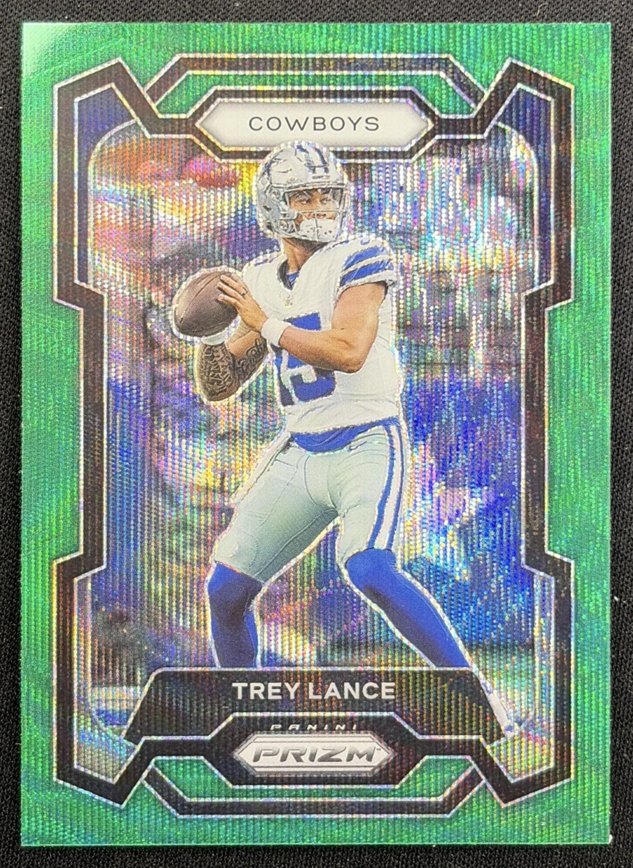 Trey Lance 2023 Panini Prizm Green Wave Cowboys