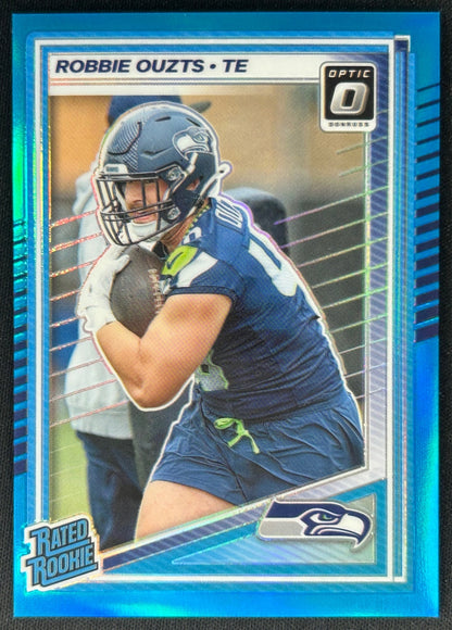 Robbie Ouzts 2025 Donruss Optic Rated Rookie Aqua Prizm /349 Seahawks - Front