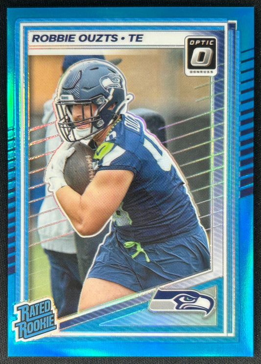 Robbie Ouzts 2025 Donruss Optic Rated Rookie Aqua Prizm /349 Seahawks - Front
