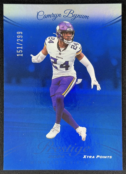 Camryn Bynum 2024 Panini Prestige Blue Premium Xtra Points /299 Vikings front