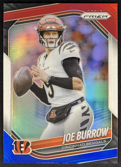 Joe Burrow 2025 Panini Prizm Red White & Blue Bengals Sports Trading Cards