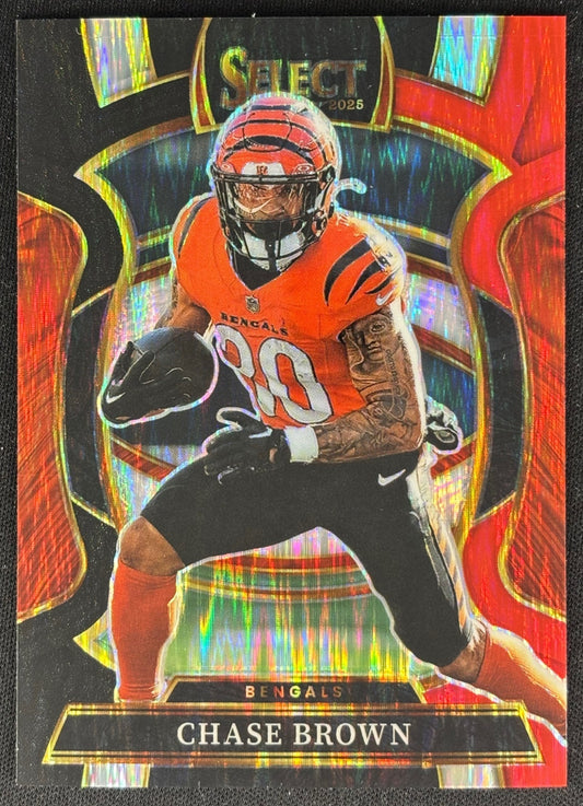 Chase Brown 2025 Select Concourse Black and Red Prizm Shock Bengals Default Title Sports Trading Cards