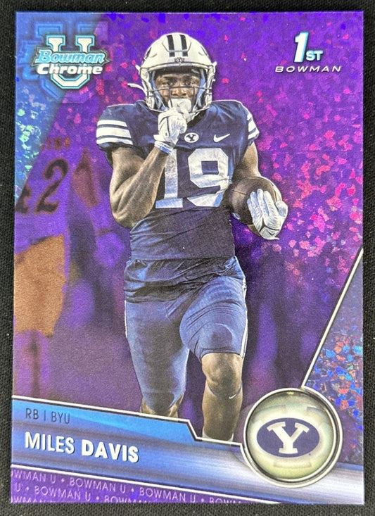 Miles Davis 2023 Bowman University Chrome Purple Mini Diamond Refractor /399 Sports Trading Cards