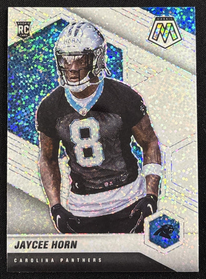 Jaycee Horn 2021 Panini Mosaic White Sparkle Prizm SSP Panthers sports trading card front