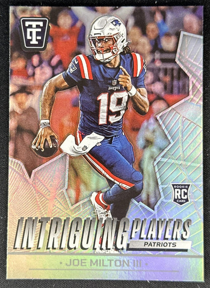 Joe Milton III 2024 Panini Totally Certified Intriguing Players Mirror Patriots front
