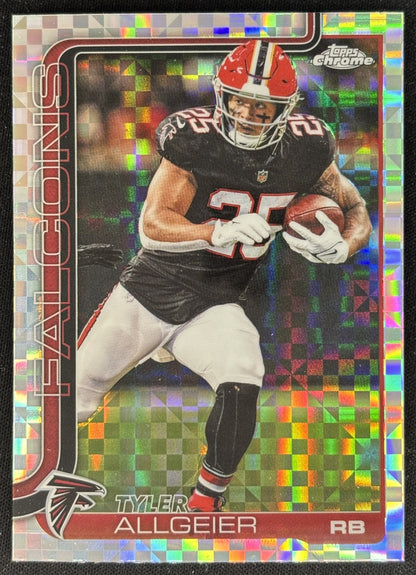 Tyler Allgeier 2025 Topps Chrome X-Fractor Falcons Sports Trading Cards