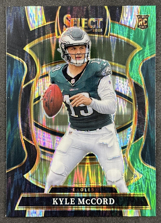 Kyle McCord 2025 Panini Select Concourse Black and Green Prizm Shock Eagles Front