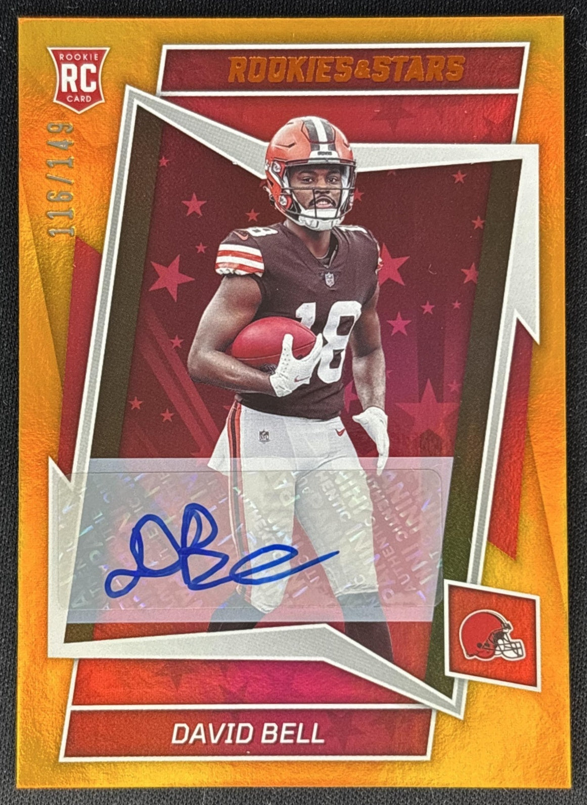 David Bell 2022 Panini Rookies & Stars Signatures Orange /149 Browns Sports Trading Cards