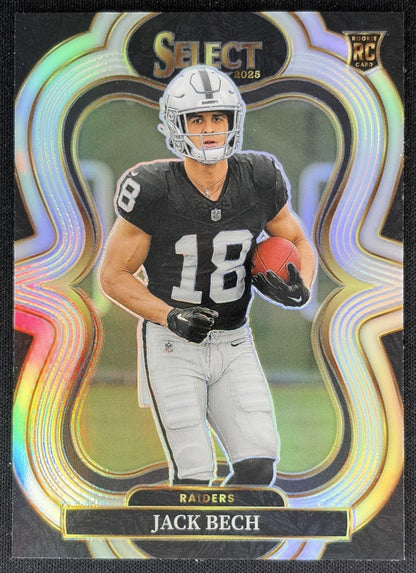 Jack Bech 2025 Panini Select Suite Level Silver Prizm Raiders Sports Trading Cards