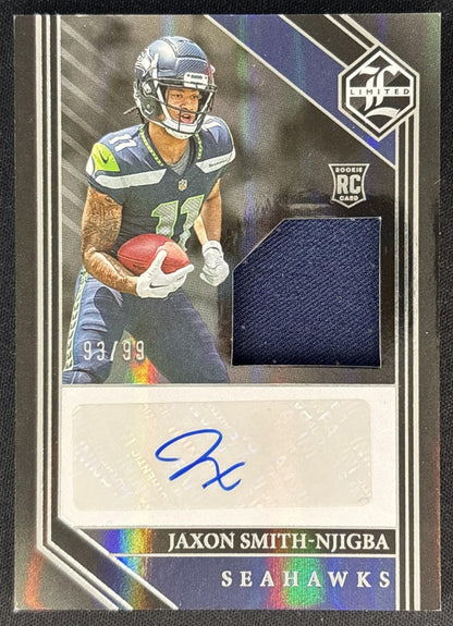 Jaxon Smith-Njigba 2023 Panini Limited Silver Spotlight RPA Auto /99 Seahawks Sports Trading Cards