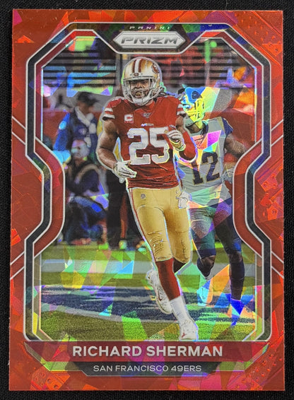 Richard Sherman 2020 Panini Prizm Red Ice 49ers Sports Trading Card