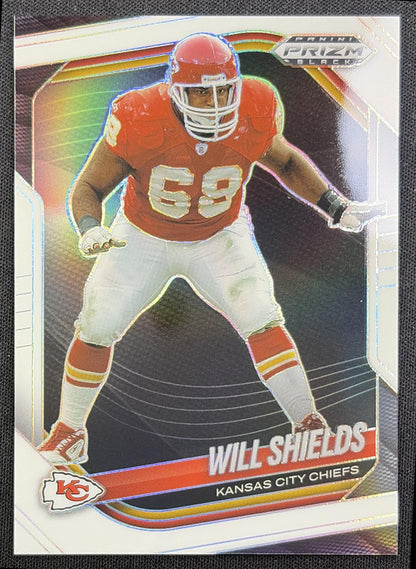 Will Shields 2025 Panini Prizm Black White /175 Chiefs front