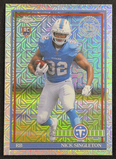 Nick Singleton 2026 Topps 1991 Chrome Rookie Mojo Refractor Titans Sports Trading Card