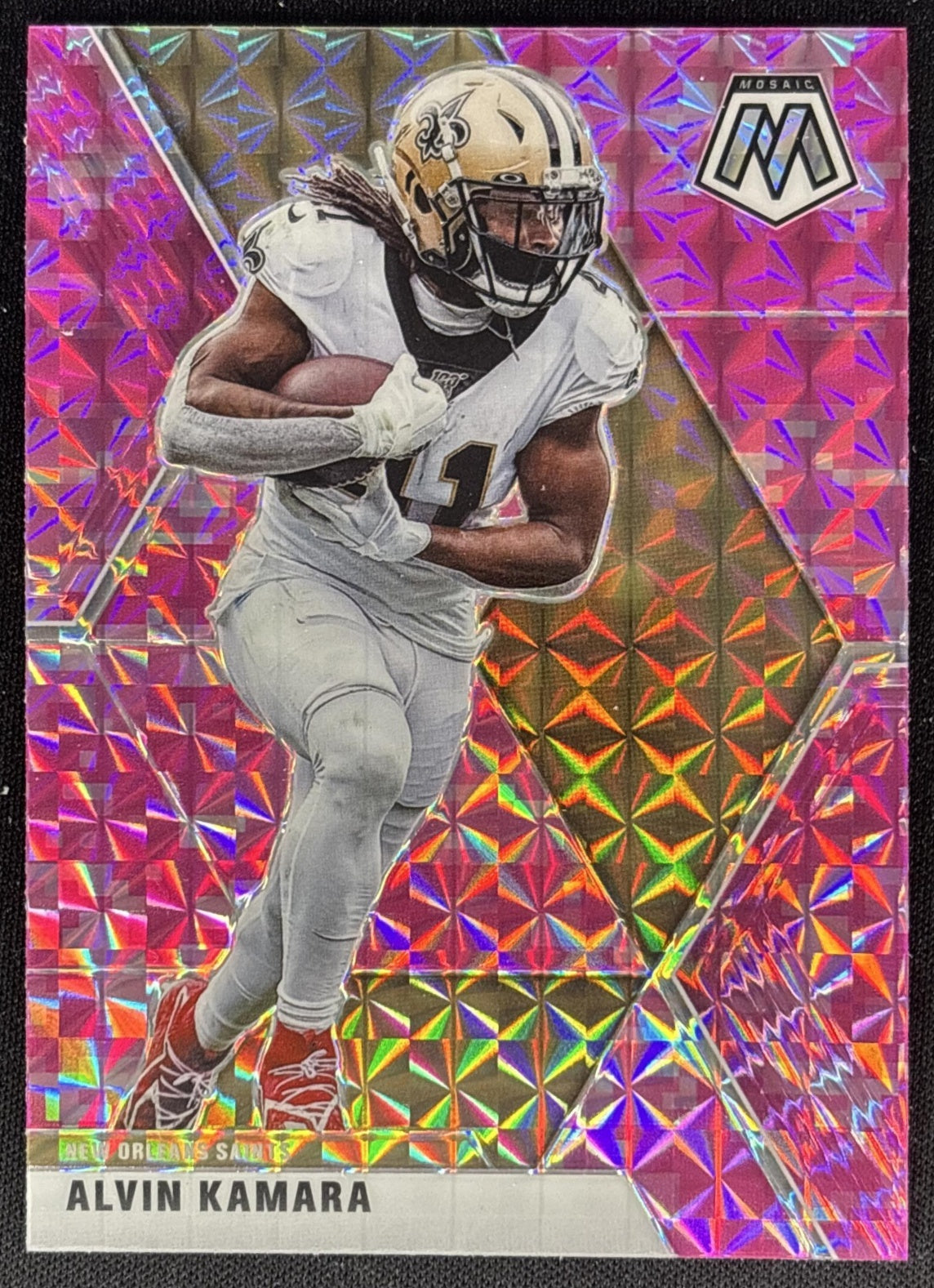 Alvin Kamara 2020 Panini Mosaic Prizm Camo Pink Saints Sports Trading Cards