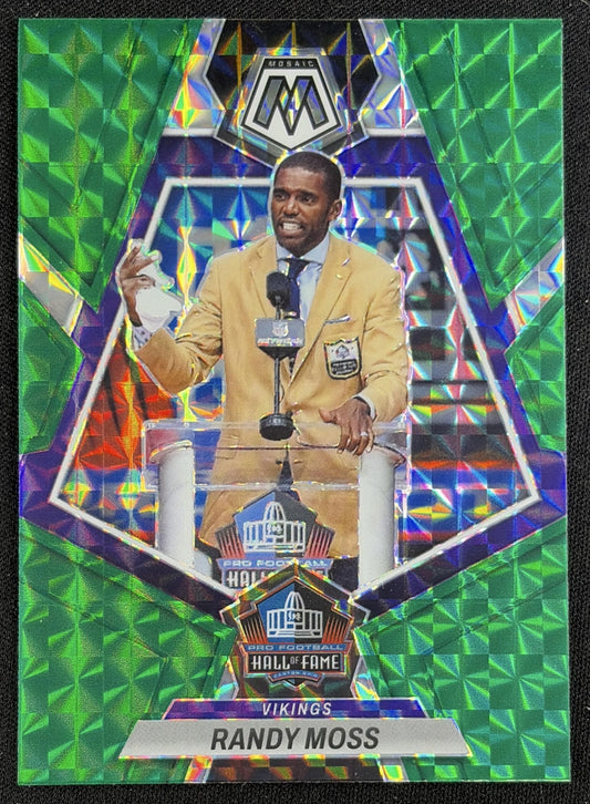 Randy Moss 2023 Panini Mosaic Green Mosaic Vikings Sports Trading Card