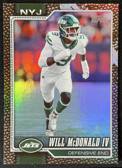 Will McDonald IV 2026 Topps Football Leather Foil Jets front