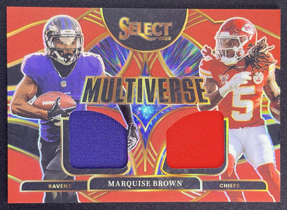 Marquise Brown 2025 Panini Select Multiverse Jerseys Red Prizm Ravens Chiefs