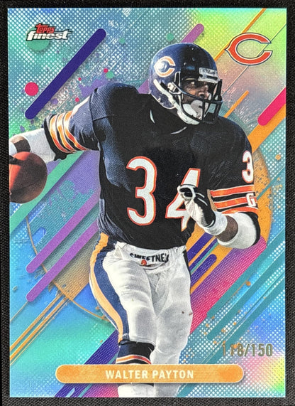 Walter Payton 2025 Topps Finest Rare Sky Blue Refractor /150 Bears