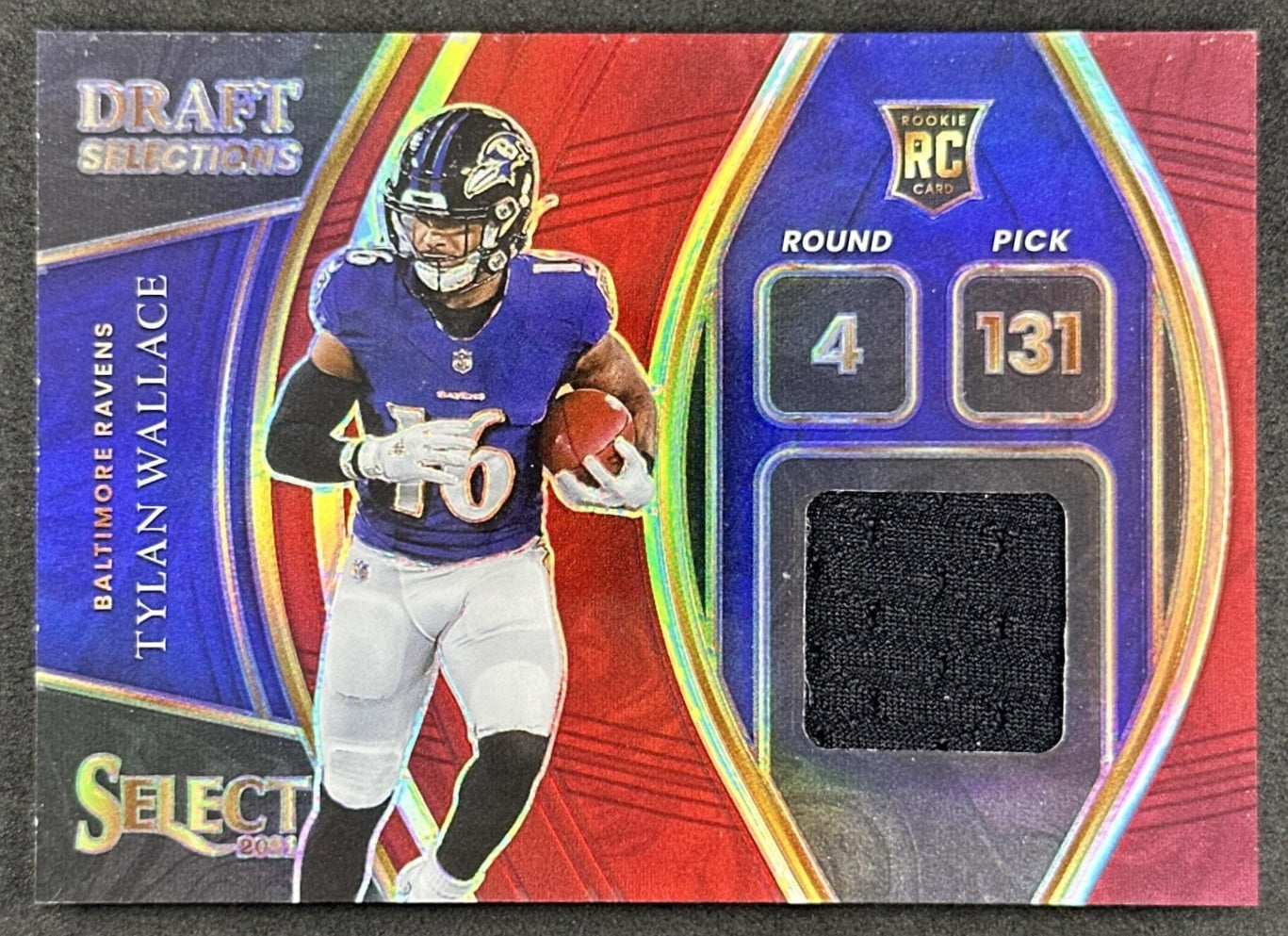 Tylan Wallace 2021 Panini Select Draft Selections Memorabilia Red Prizm Ravens