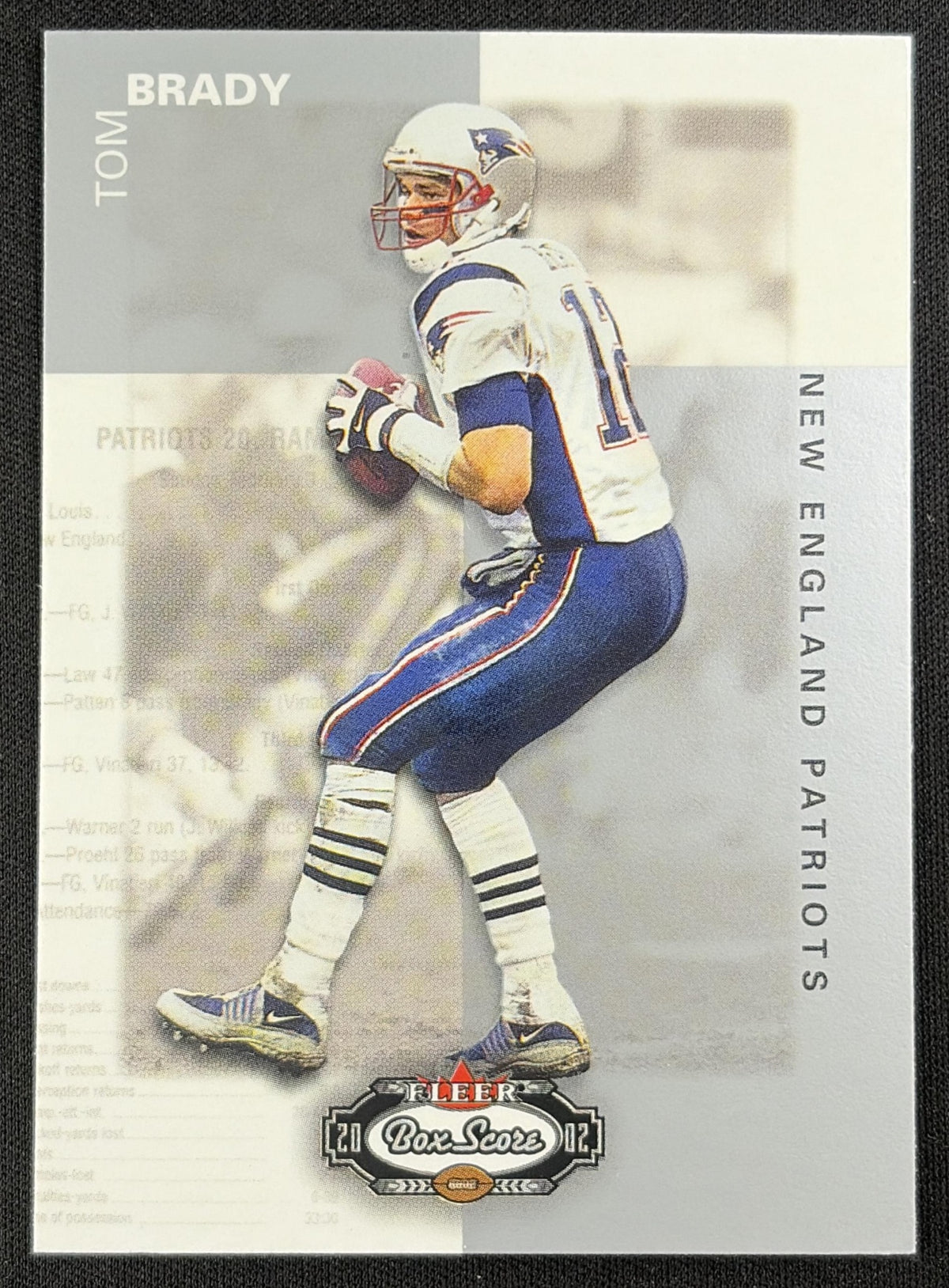 Tom Brady 2002 Fleer Box Score Patriots