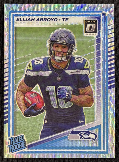 Elijah Arroyo 2025 Panini Donruss Optic Rated Rookie Wave Prizm /300 Seahawks Sports Trading Card