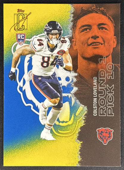 Colston Loveland 2025 Topps Signature Class Rookie Blue & Yellow Foil Bears Sports Trading Cards