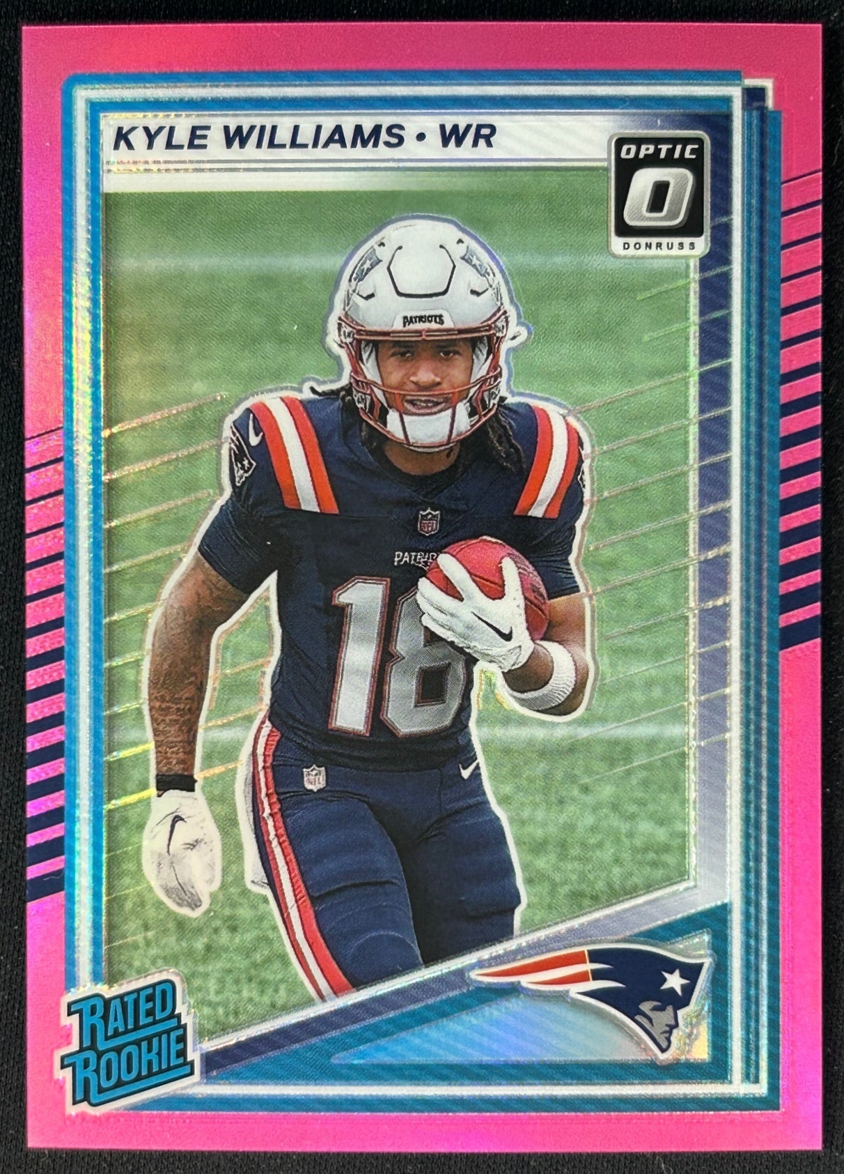 Kyle Williams 2025 Donruss Optic Rated Rookie Preview Pink Patriots Sports Trading Card