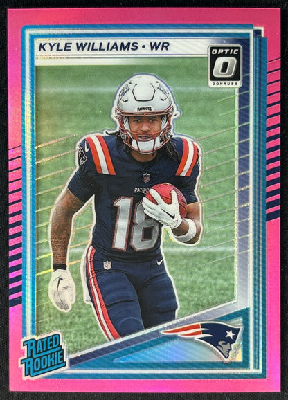 Kyle Williams 2025 Donruss Optic Rated Rookie Preview Pink Patriots Sports Trading Card