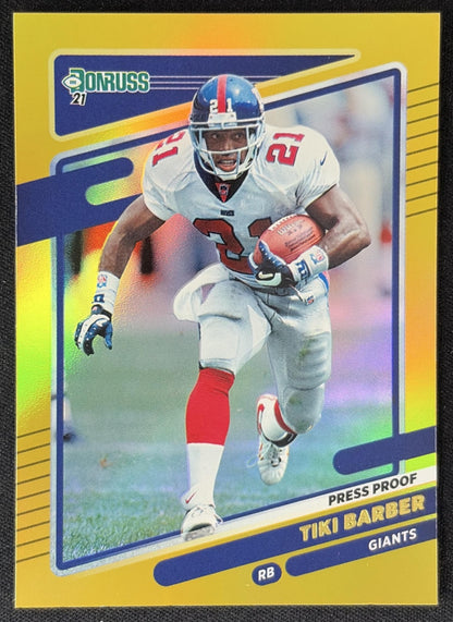 Tiki Barber 2021 Panini Donruss Press Proof Premium Giants - New York Giants